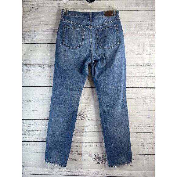 Madewell Jeans Adult 27 Blue Denim Perfect Vintage Distressed Womens - Picture 9 of 12